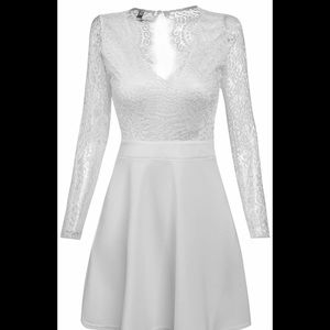 White Lace Dress with Beautiful Lace Sleeves